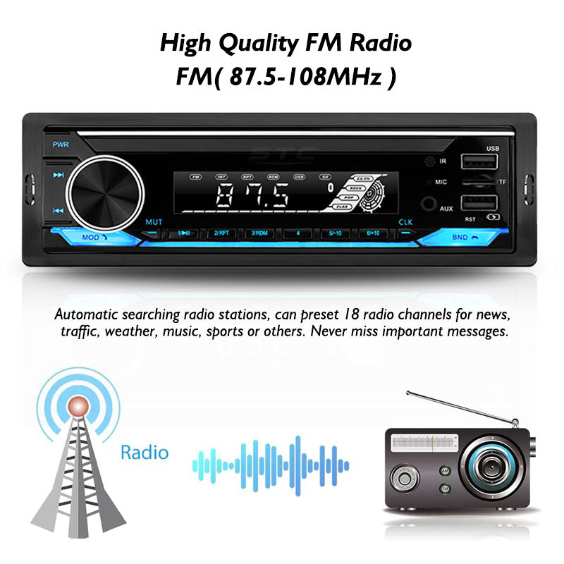 High Quality Car BT Fm Player Car Radio Generation CD Van12v Card Machinecar Tape Mp3 Player