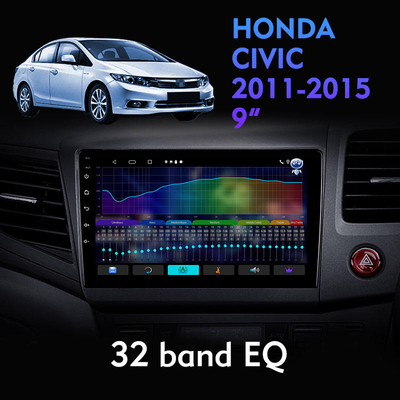 Car Dvd Player 9 Inch Touch Screen Multimedia System Radio Auto Android for HONDA CIVIC 2015 2020 Dsp Gps Navigation Car Audio