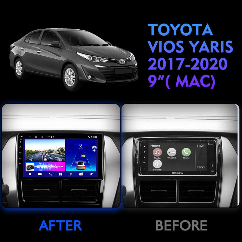 Car Radio for VIOS YARIS 2017 Android 10.0 Touch Screen Used Car Manual Radio Support Navigation Dsp Carplay with GPS Car Audio